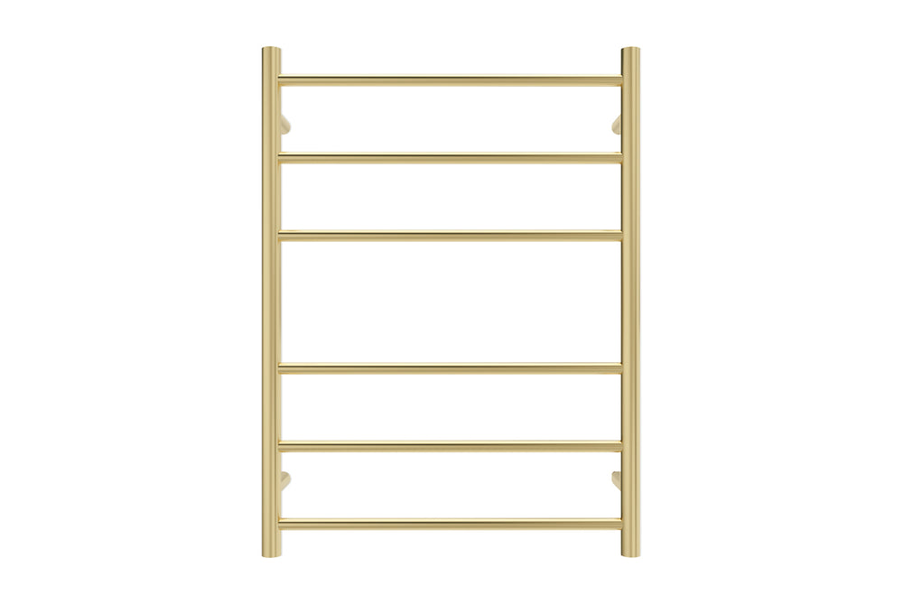 LINSOL AVID 6 BAR HEATED TOWEL RAIL BRUSHED BRASS 800MM
