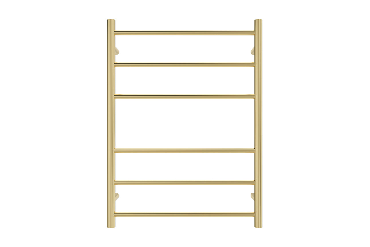 LINSOL AVID 6 BAR HEATED TOWEL RAIL BRUSHED BRASS 800MM