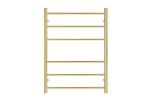 LINSOL AVID 6 BAR HEATED TOWEL RAIL BRUSHED BRASS 800MM
