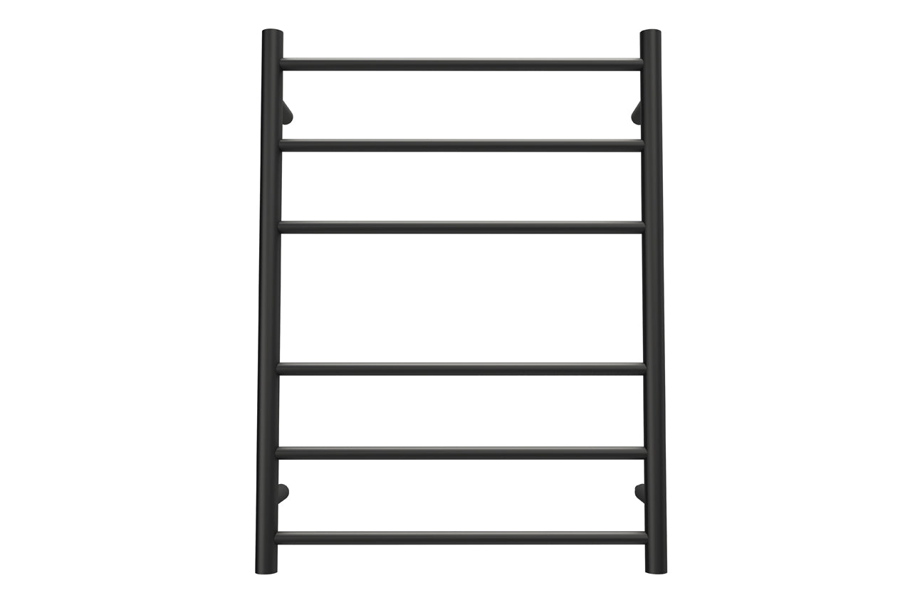 LINSOL AVID 6 BAR HEATED TOWEL RAIL MATTE BLACK 800MM