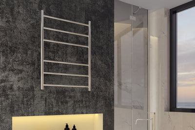 LINSOL AVID 6 BAR HEATED TOWEL RAIL CHROME 800MM