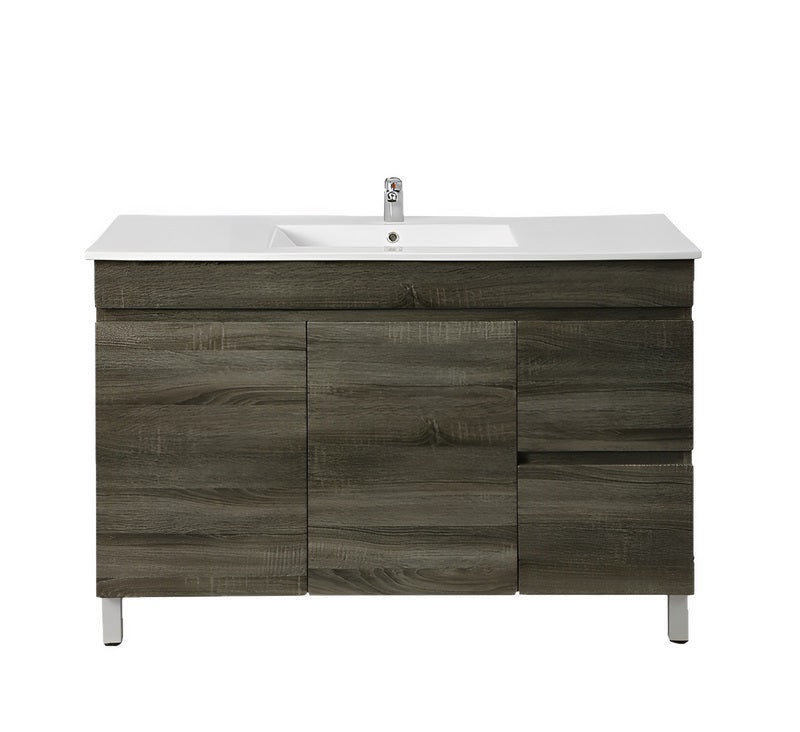 POSEIDON BERGE DARK GREY 1200MM FLOOR STANDING VANITY (AVAILABLE IN LEFT HAND DRAWER AND RIGHT HAND DRAWER)