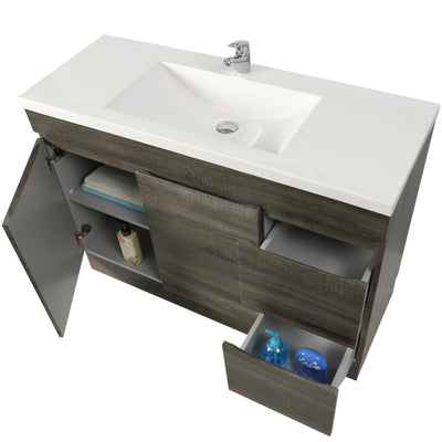 POSEIDON BERGE DARK GREY 1200MM FLOOR STANDING VANITY (AVAILABLE IN LEFT HAND DRAWER AND RIGHT HAND DRAWER)
