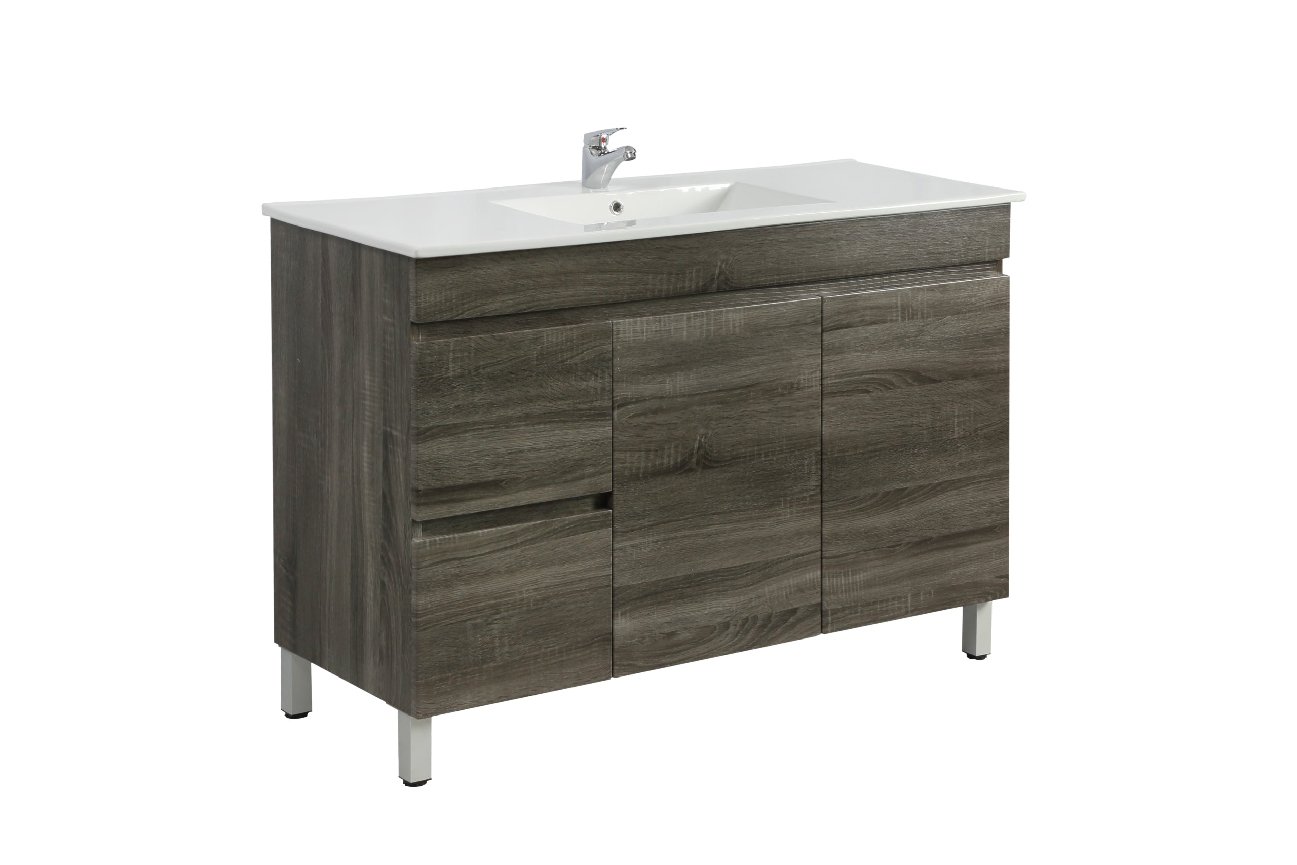 POSEIDON BERGE DARK GREY 1200MM FLOOR STANDING VANITY (AVAILABLE IN LEFT HAND DRAWER AND RIGHT HAND DRAWER)