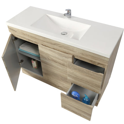 POSEIDON BERGE WHITE OAK 1200MM FLOOR STANDING VANITY (AVAILABLE IN LEFT HAND DRAWER AND RIGHT HAND DRAWER)