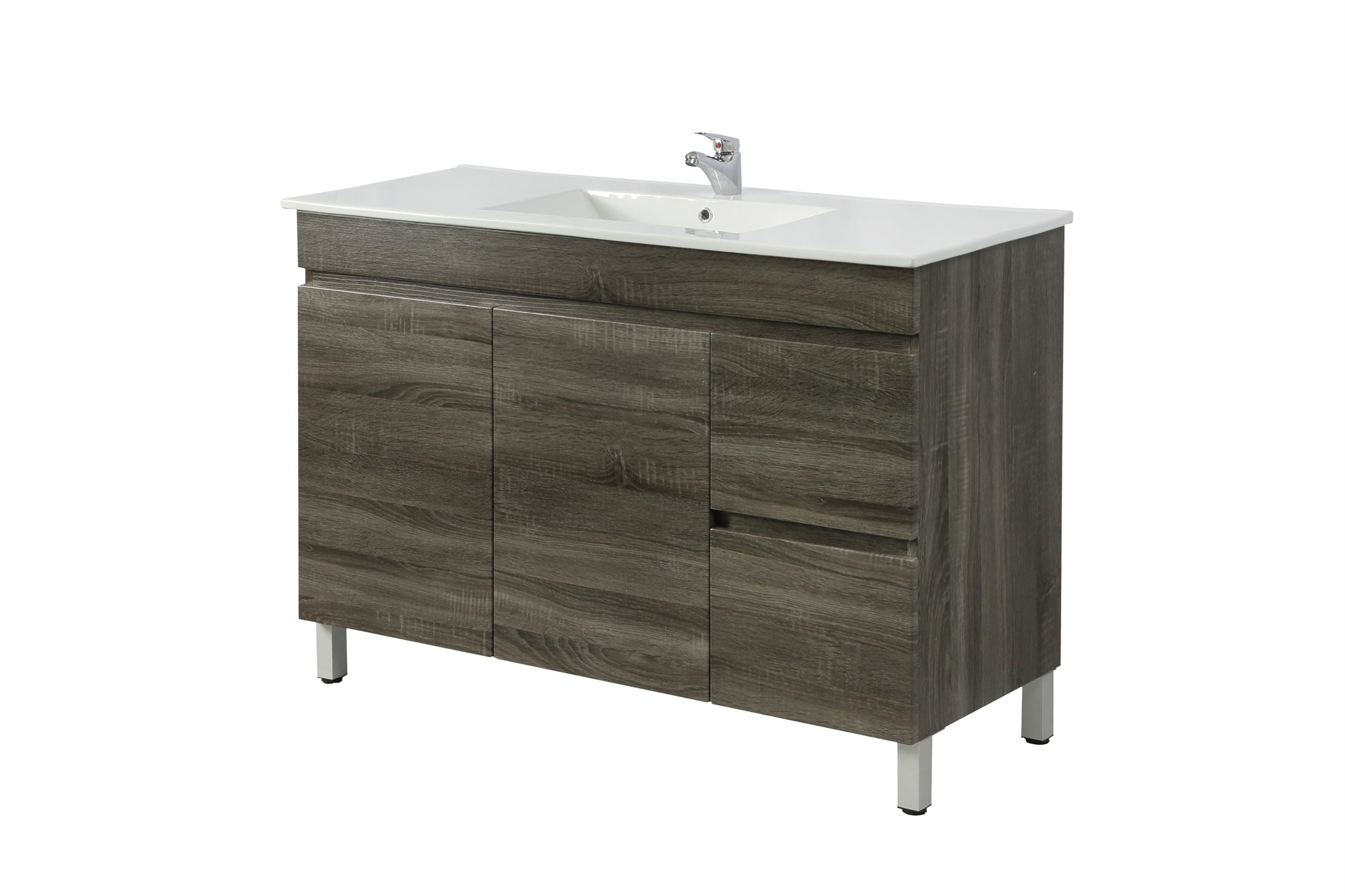 POSEIDON BERGE DARK GREY 1200MM FLOOR STANDING VANITY (AVAILABLE IN LEFT HAND DRAWER AND RIGHT HAND DRAWER)