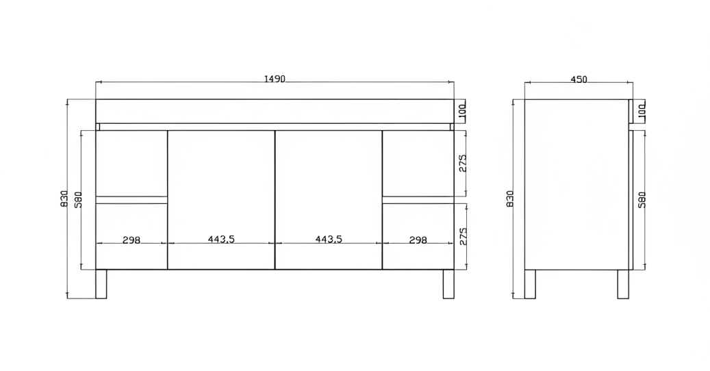 POSEIDON BERGE WHITE OAK FLOOR STANDING VANITY 1500MM