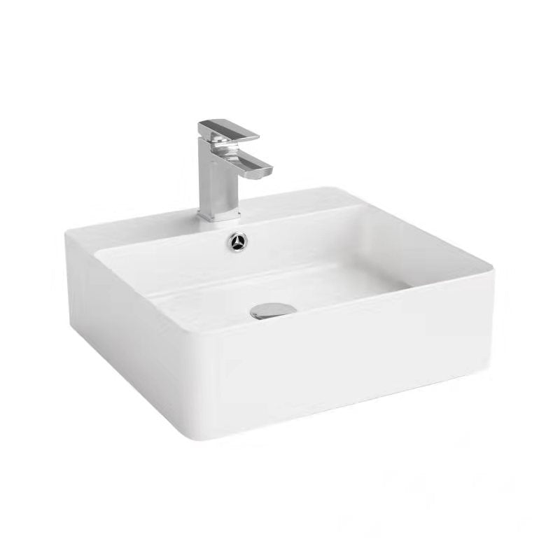 POSEIDON FINE CERAMIC WALL HUNG BASIN ULTRA SLIM GLOSS WHITE