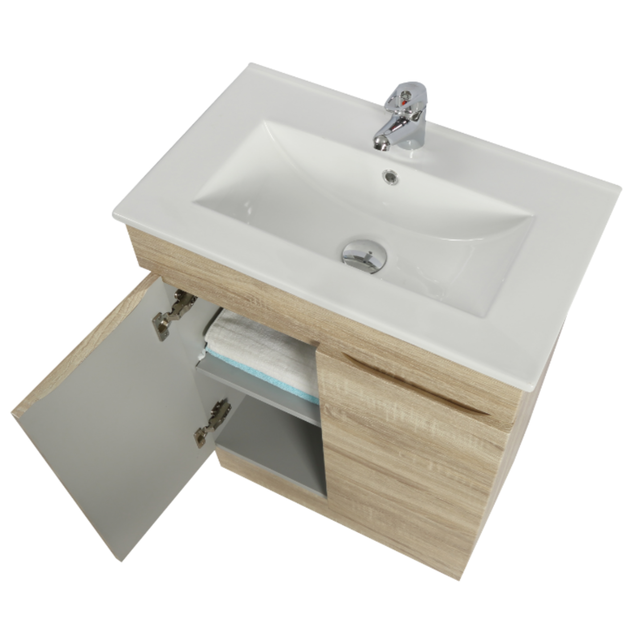 POSEIDON BERGE WHITE OAK 600MM FLOOR STANDING VANITY