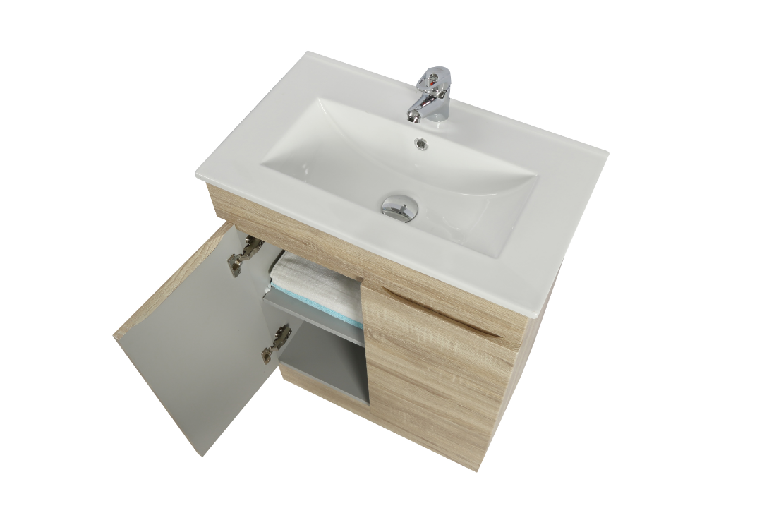 POSEIDON BERGE WHITE OAK 600MM FLOOR STANDING VANITY