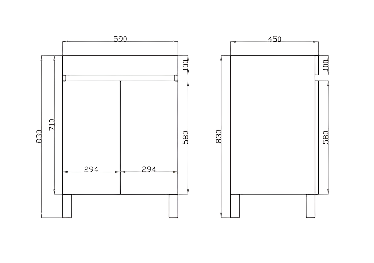 POSEIDON BERGE WHITE OAK 600MM FLOOR STANDING VANITY