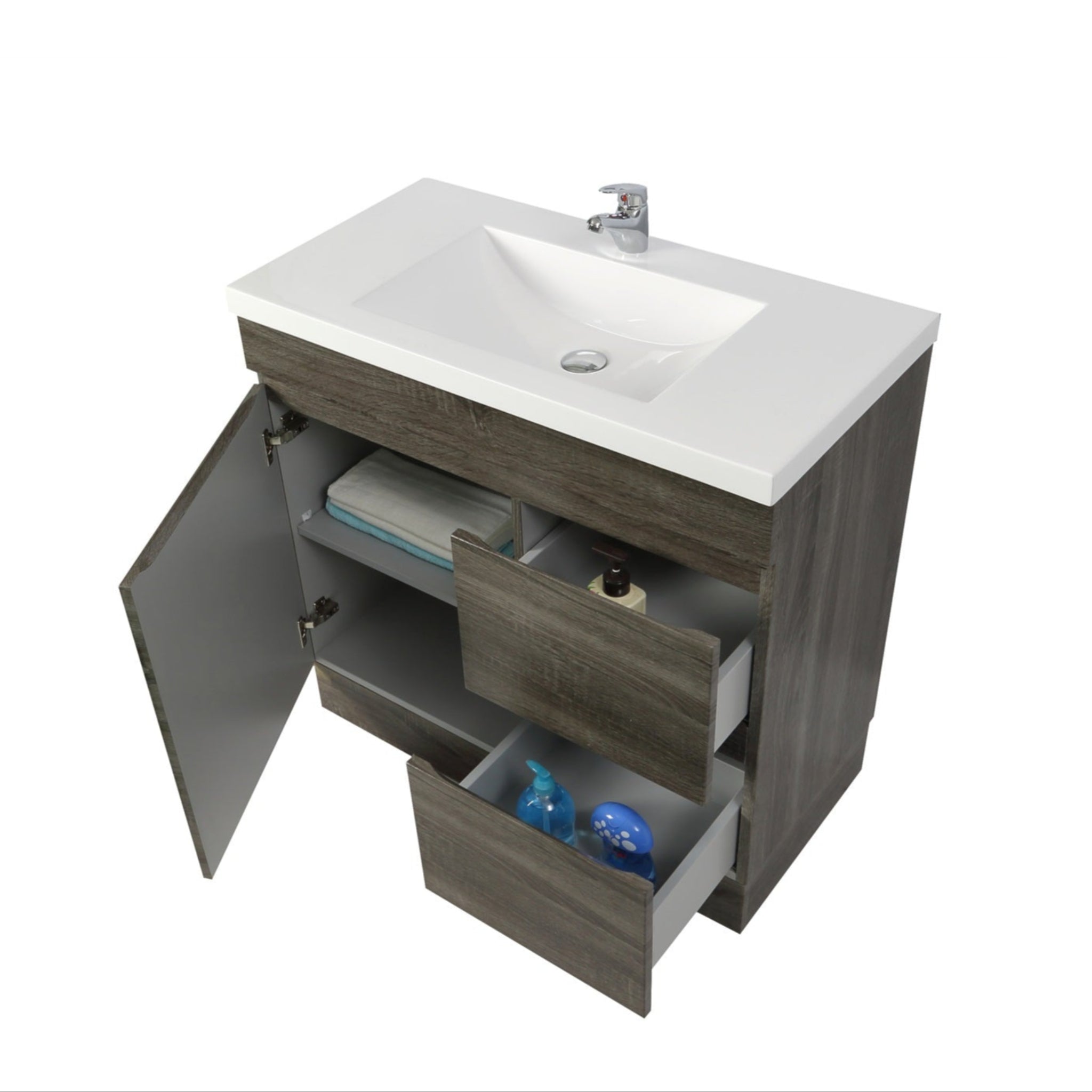 POSEIDON BERGE 750MM FLOOR STANDING VANITY (AVAILABLE IN LEFT HAND DRAWER AND RIGHT HAND DRAWER)