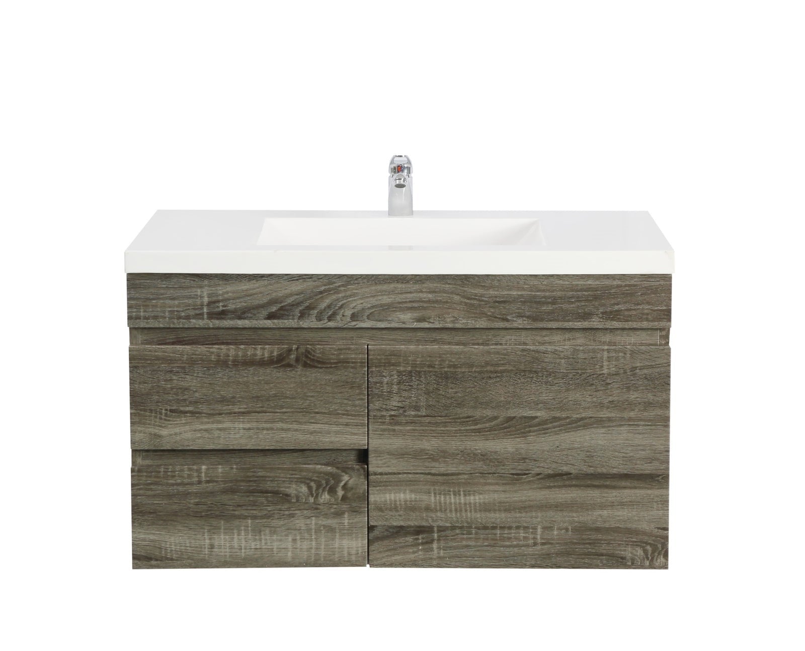 POSEIDON B74W DARK GREY 750MM WALL HUNG VANITY (AVAILABLE IN LEFT HAND DRAWER AND RIGHT HAND DRAWER)