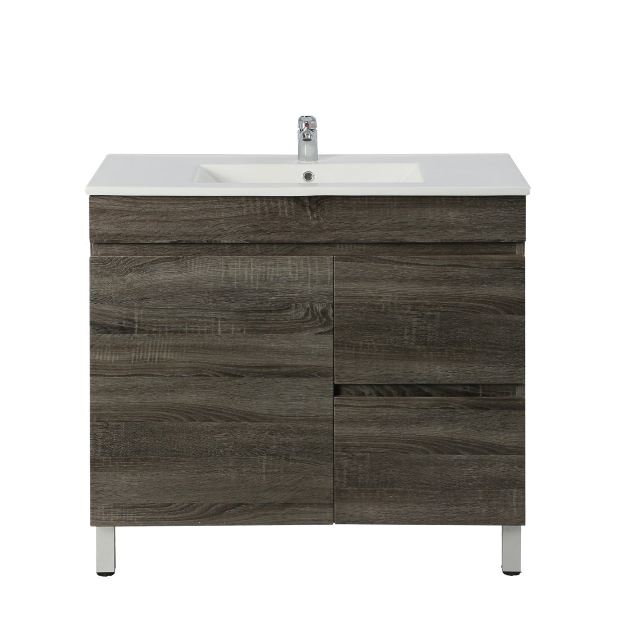 POSEIDON BERGE DARK GREY 900MM FLOOR STANDING VANITY (AVAILABLE IN LEFT HAND DRAWER AND RIGHT HAND DRAWER)