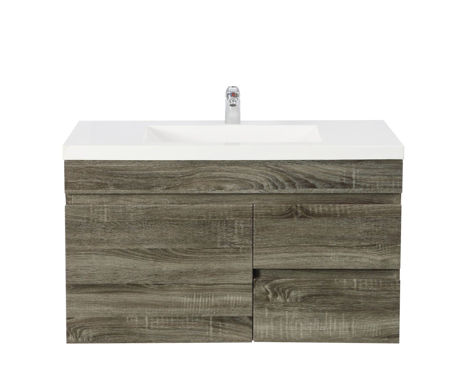 POSEIDON B94 DARK GREY 890MM WALL HUNG VANITY (AVAILABLE IN LEFT HAND DRAWER AND RIGHT HAND DRAWER)