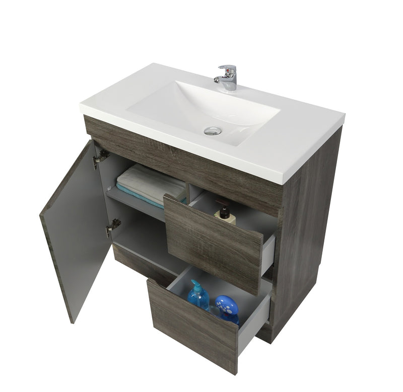 POSEIDON BERGE DARK GREY 900MM FLOOR STANDING VANITY (AVAILABLE IN LEFT HAND DRAWER AND RIGHT HAND DRAWER)