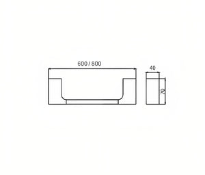 HELLYCAR KELLY SINGLE NON-HEATED TOWEL RAIL 600MM AND 800MM CHROME
