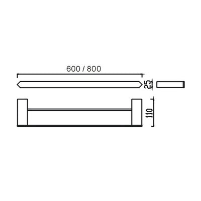 HELLYCAR VERGE DOUBLE NON-HEATED TOWEL RAIL CHROME 600MM AND 800MM