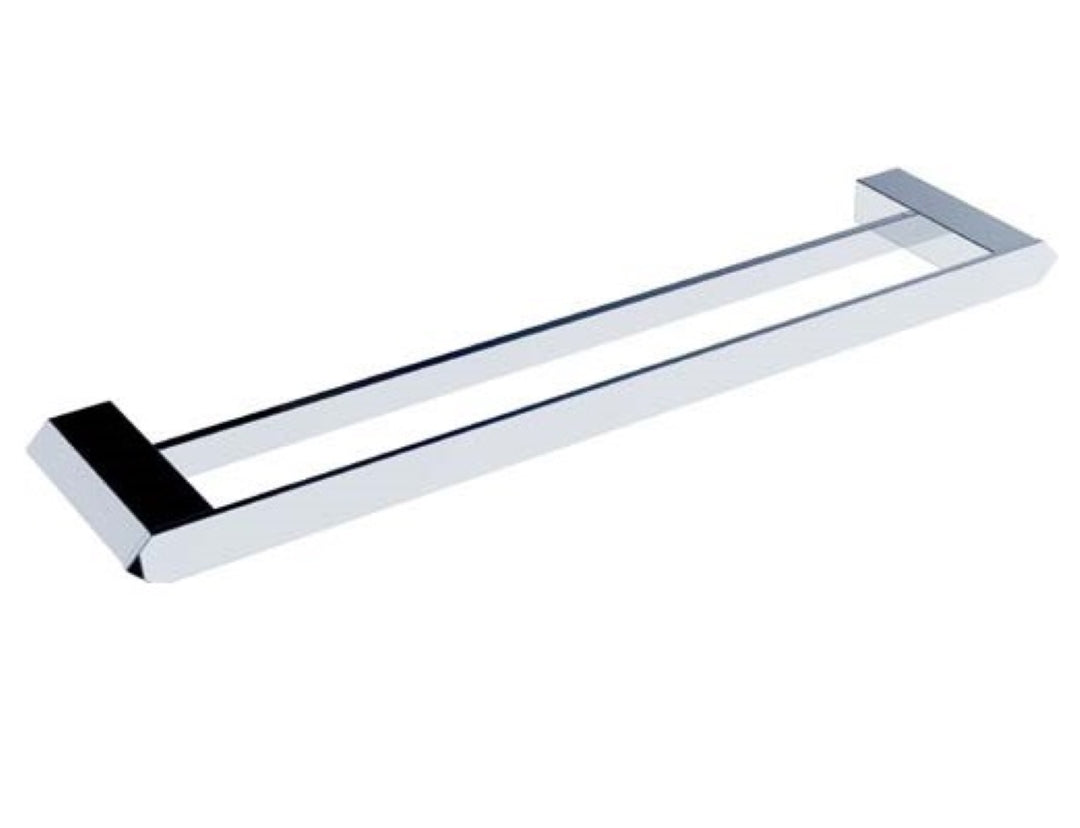 HELLYCAR VERGE DOUBLE NON-HEATED TOWEL RAIL CHROME 600MM AND 800MM