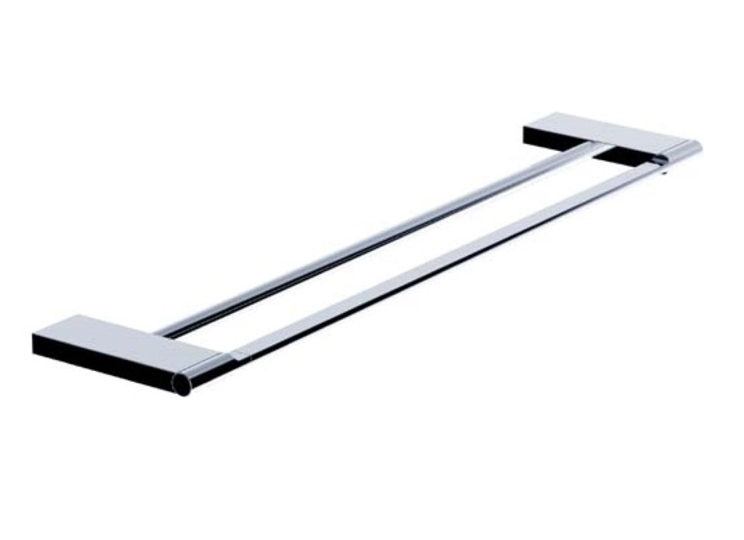 HELLYCAR GEO DOUBLE NON-HEATED TOWEL RAIL CHROME 600MM AND 800MM