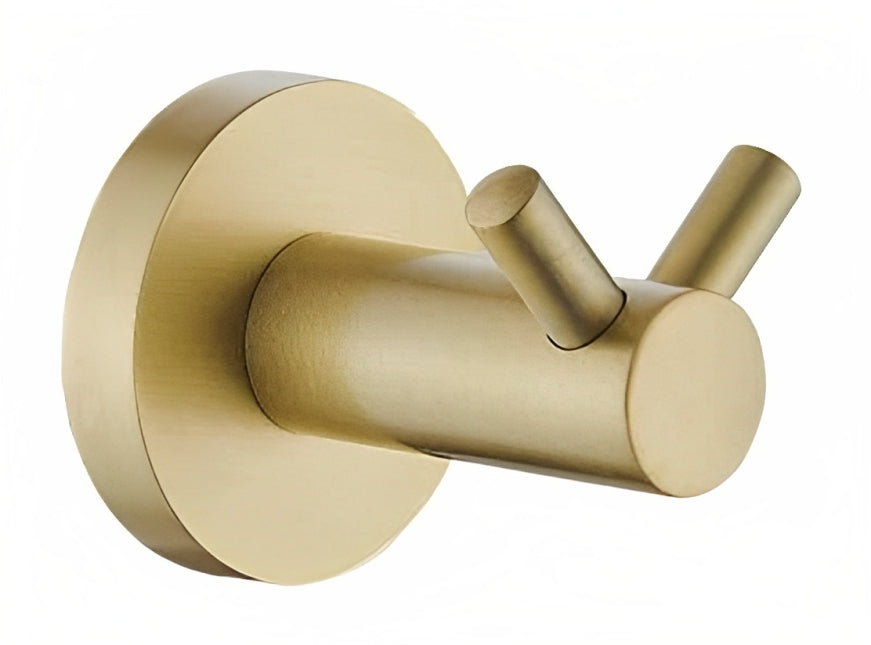 HELLYCAR IDEAL DOUBLE ROBE HOOK BRUSHED GOLD