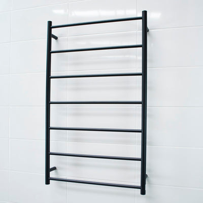 RADIANT HEATING 7-BARS ROUND NON-HEATED TOWEL RAIL MATTE BLACK 700MM