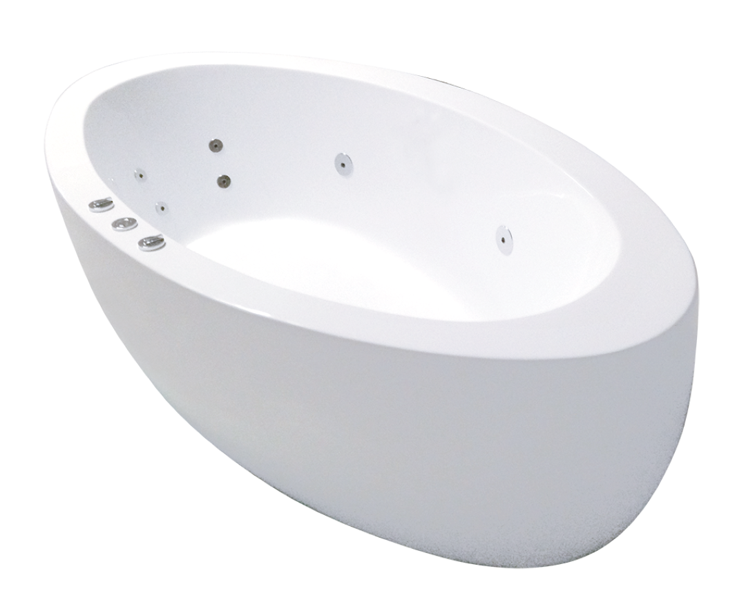 BROADWAY APLAUSO FREE STANDING SPA BATH GLOSS WHITE 1840MM WITH 12 JETS