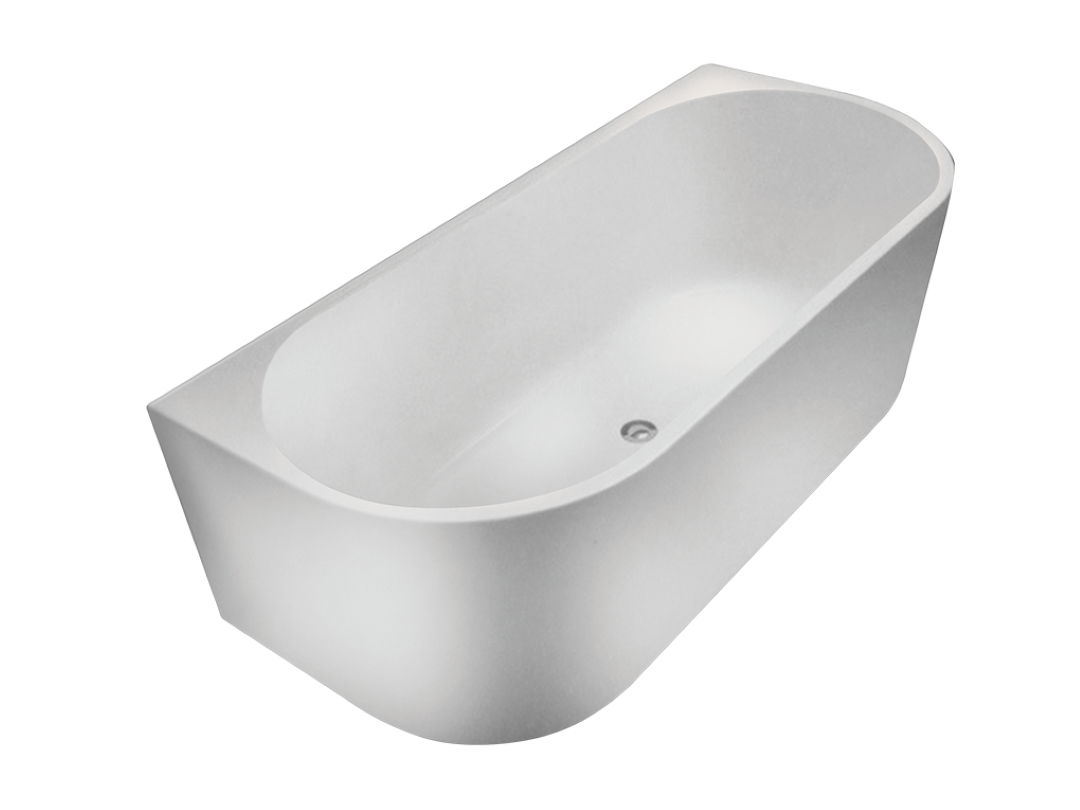 BROADWAY FS36 BACK TO WALL BATH GLOSS WHITE (AVAILABLE IN 1500MM AND 1700MM)