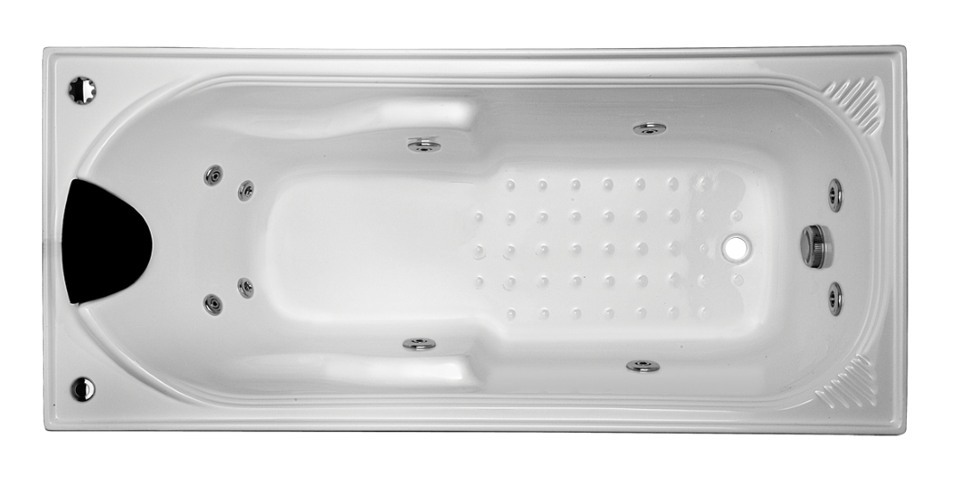 BROADWAY ISABELLA SPA BATH GLOSS WHITE (AVAILABLE IN 1530MM, 1650MM AND 1800MM) WITH JET OPTIONS