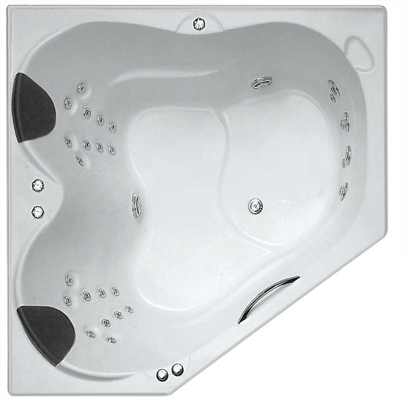 BROADWAY KARMEN CORNER SPA BATH WHITE 1400MM (WITH 28-JETS)