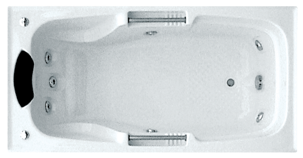 BROADWAY MARCHENA SPA BATH GLOSS WHITE 1725MM (AVAILABLE IN 7-JETS AND 11-JETS OPTIONS)