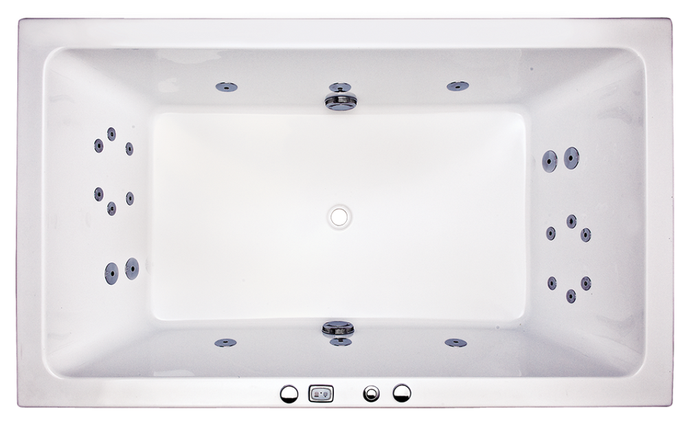 BROADWAY QUADRATO SPA BATHTUB GLOSS WHITE 1800MM WITH 22-JETS
