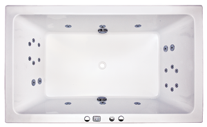 BROADWAY QUADRATO SPA BATHTUB GLOSS WHITE 1800MM WITH 22-JETS