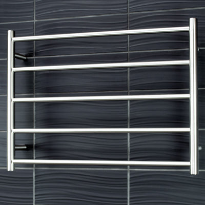 RADIANT HEATING 5-BARS ROUND NON-HEATED TOWEL RAIL BRUSHED SATIN 750MM