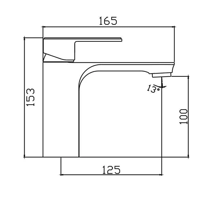 TAPART BATEAU BASIN MIXER 153MM BRUSHED GOLD