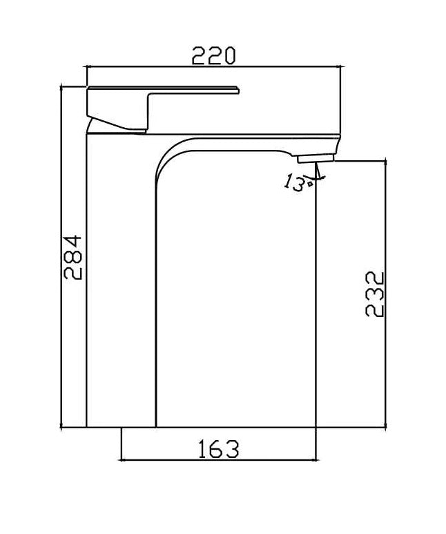 TAPART BATEAU HIGH BASIN MIXER BRUSHED NICKEL