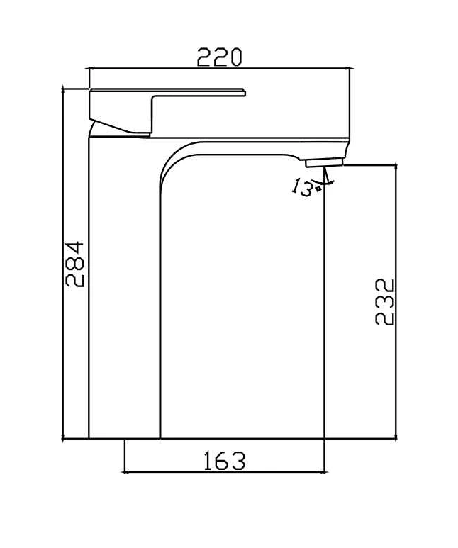 TAPART BATEAU HIGH BASIN MIXER BRUSHED GUN METAL