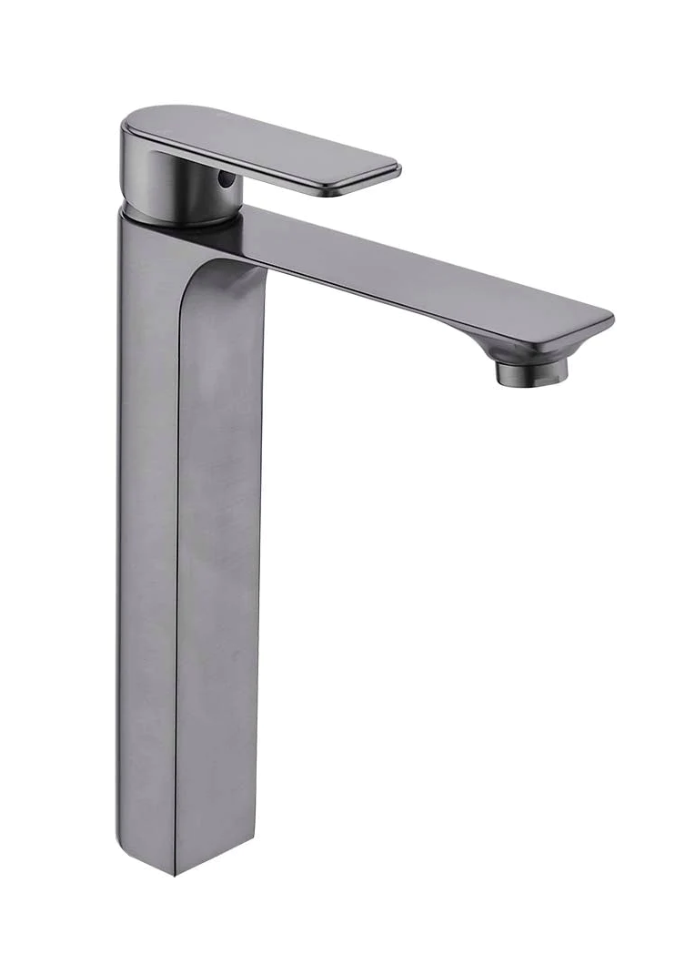 TAPART BATEAU HIGH BASIN MIXER BRUSHED GUN METAL