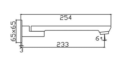 TAPART BATEAU SWIVEL BATH OUTLET 254MM BRUSHED GUN METAL