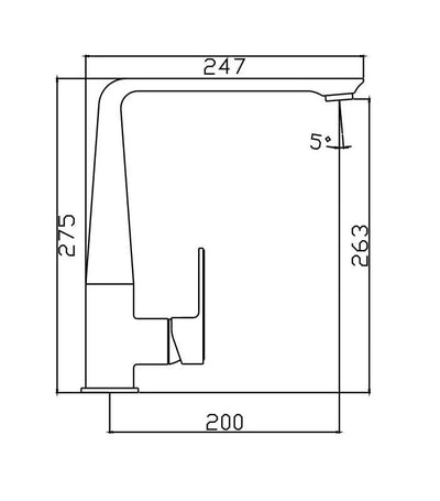 TAPART BATEAU SINK MIXER 275MM BRUSHED GUN METAL