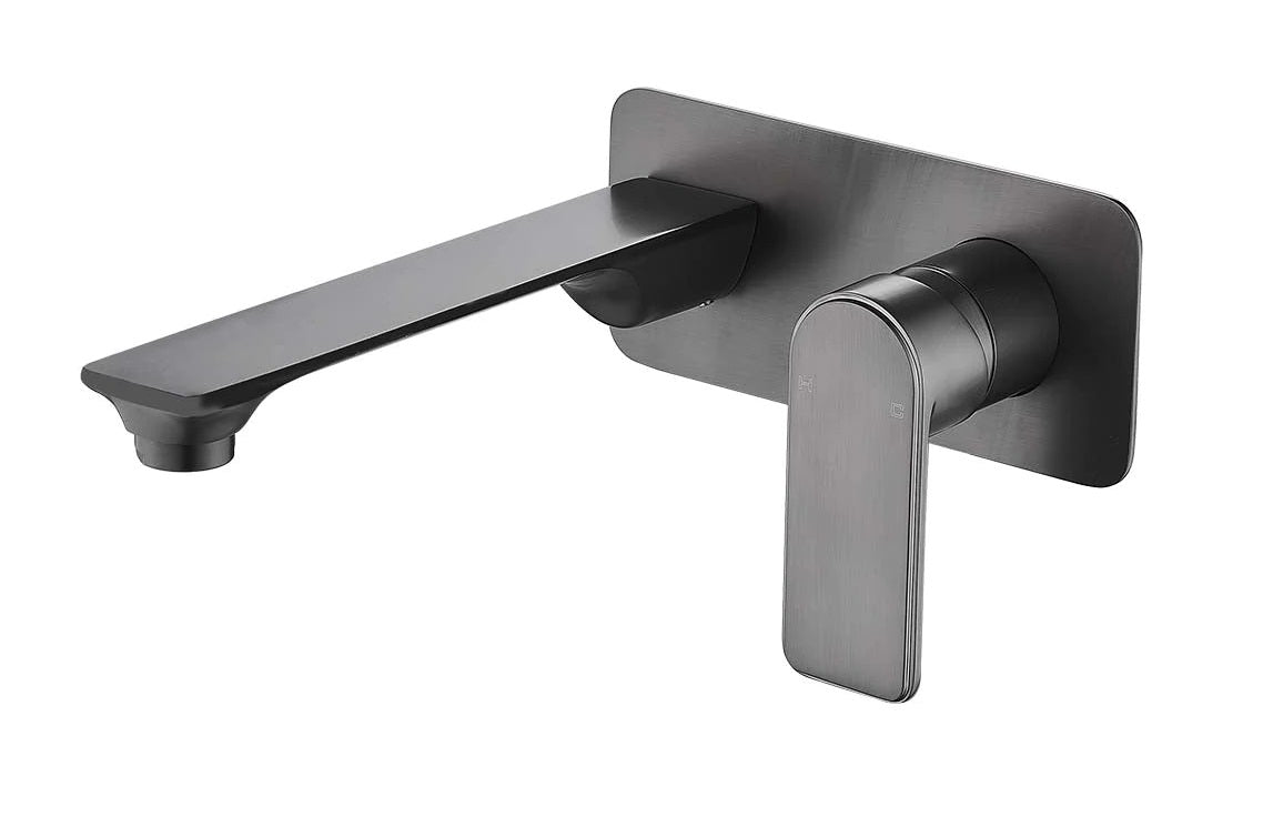 TAPART BATEAU WALL MIXER WITH OUTLET BRUSHED GUN METAL