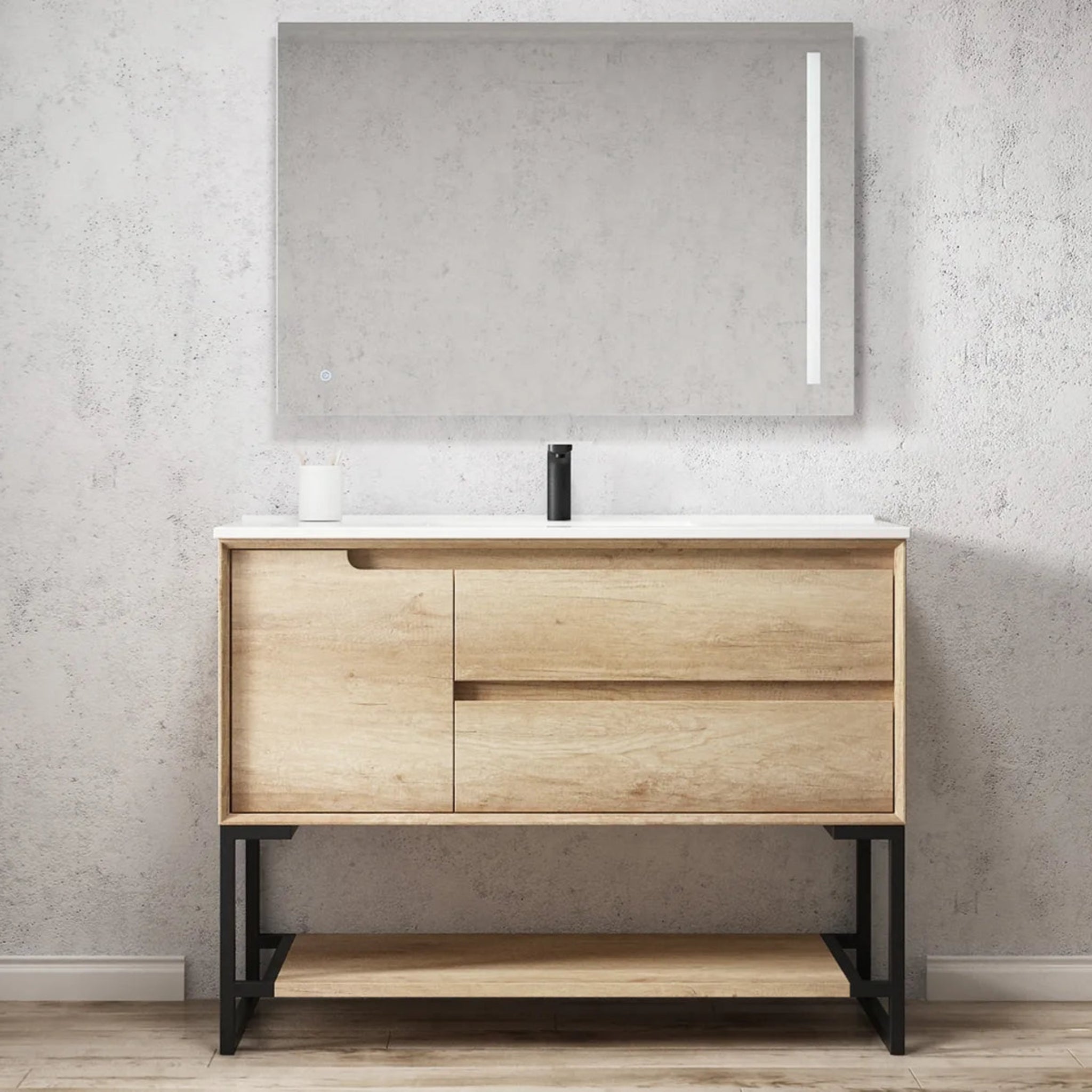OTTI BYRON NATURAL OAK 1200MM SINGLE BOWL FLOOR STANDING VANITY