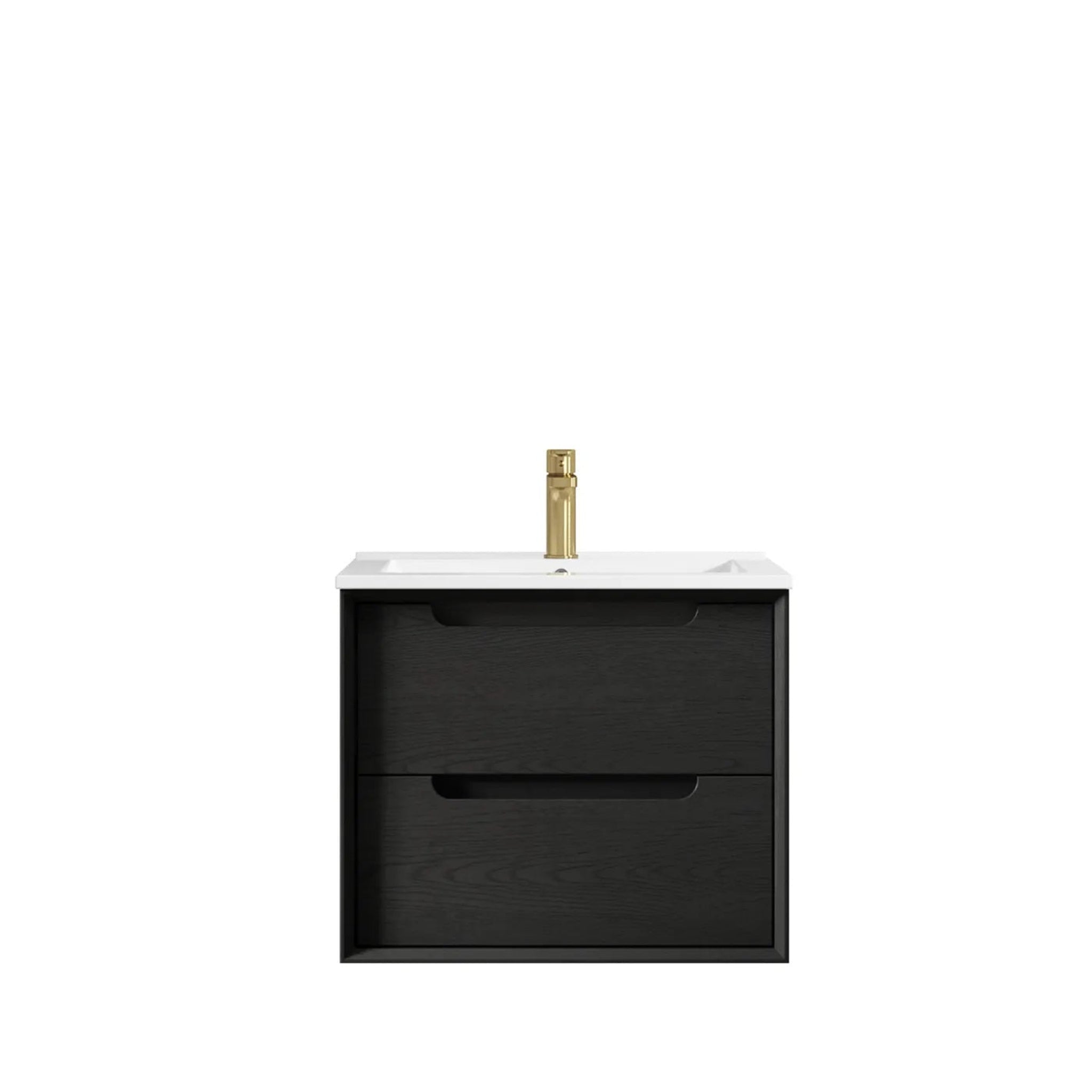 OTTI BYRON BLACK OAK 600MM SINGLE BOWL WALL HUNG VANITY