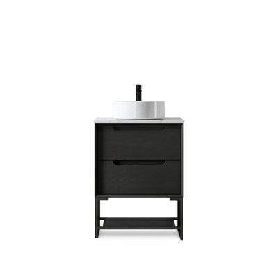 OTTI BYRON BLACK OAK 600MM SINGLE BOWL FLOOR STANDING VANITY