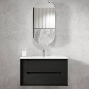 OTTI BYRON BLACK OAK 900MM SINGLE BOWL WALL HUNG VANITY