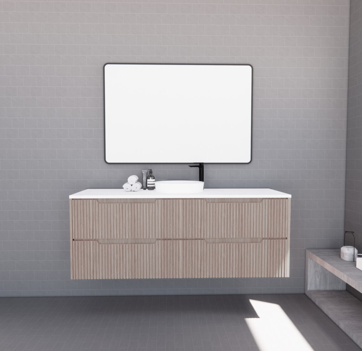 RIVA BALI AMERICAN OAK 1500MM SINGLE BOWL WALL HUNG VANITY