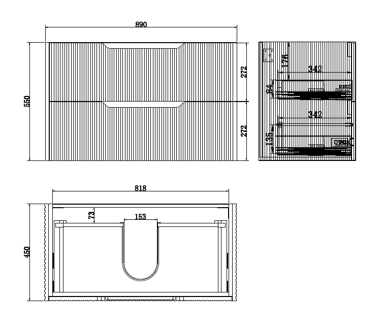 RIVA BALI WHITE OAK 900MM SINGLE BOWL WALL HUNG VANITY