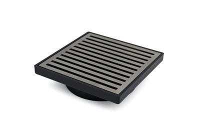 GRATES2GO SLIMLINE UPVC POINT DRAIN WITH CONTEMPO GRATE BLACK 117MM