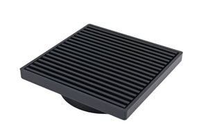 GRATES2GO SLIMLINE UPVC BLACK POINT DRAIN WITH  WEDGE WIRE GRATE MATTE BLACK 100MM