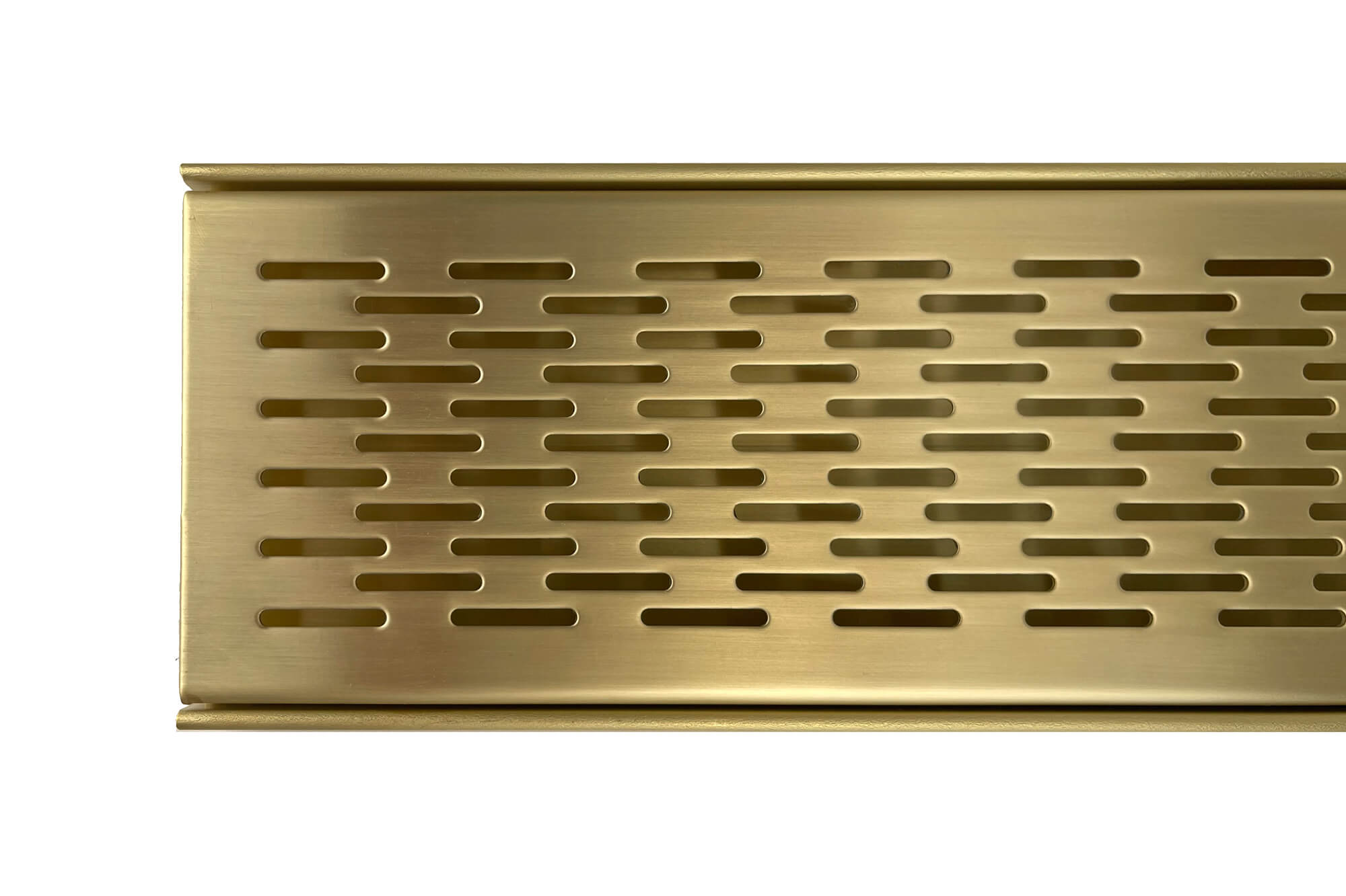 GRATES2GO NATURAL BRASS BRICK PATTERN DRAIN 1000MM LENGTH (CUSTOM AVAILABLE)